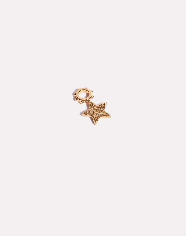 Textured Reversible Star Charm in Gold